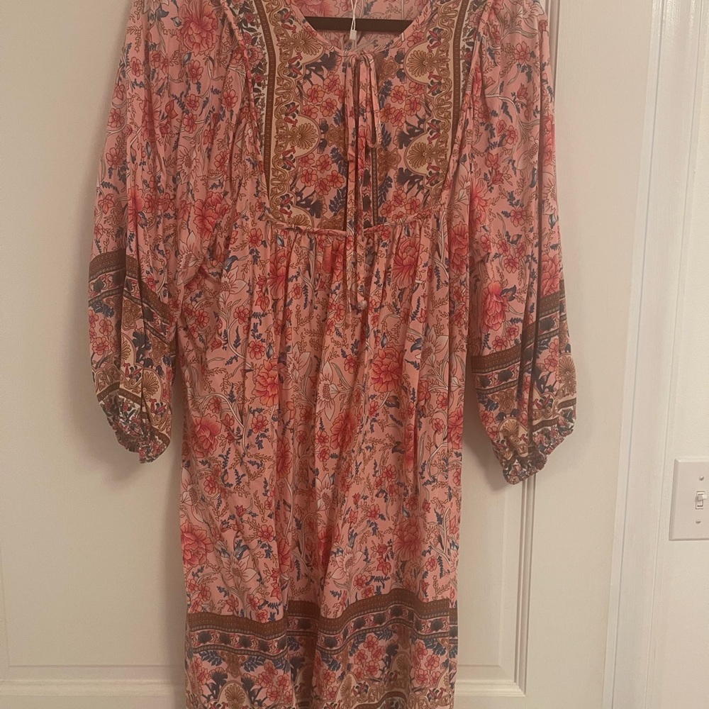 Floral Pink Bohemian Dress